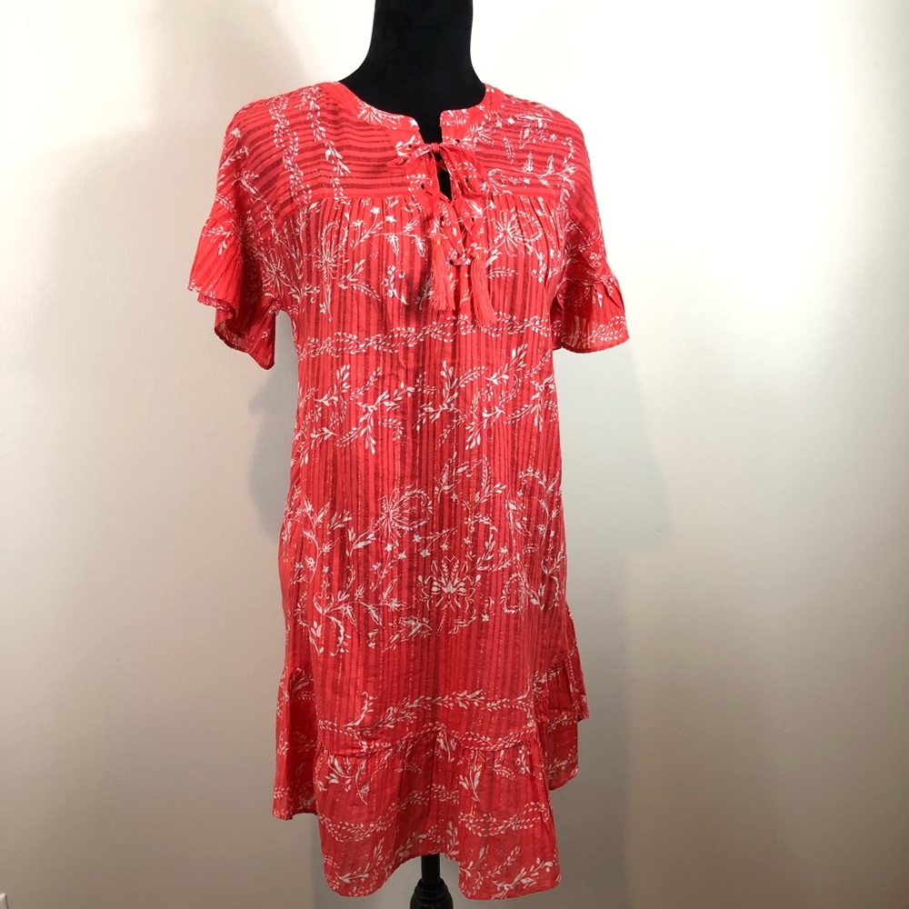 Ann Taylor Loft Beach Orange Floral Coverup XS NWT
